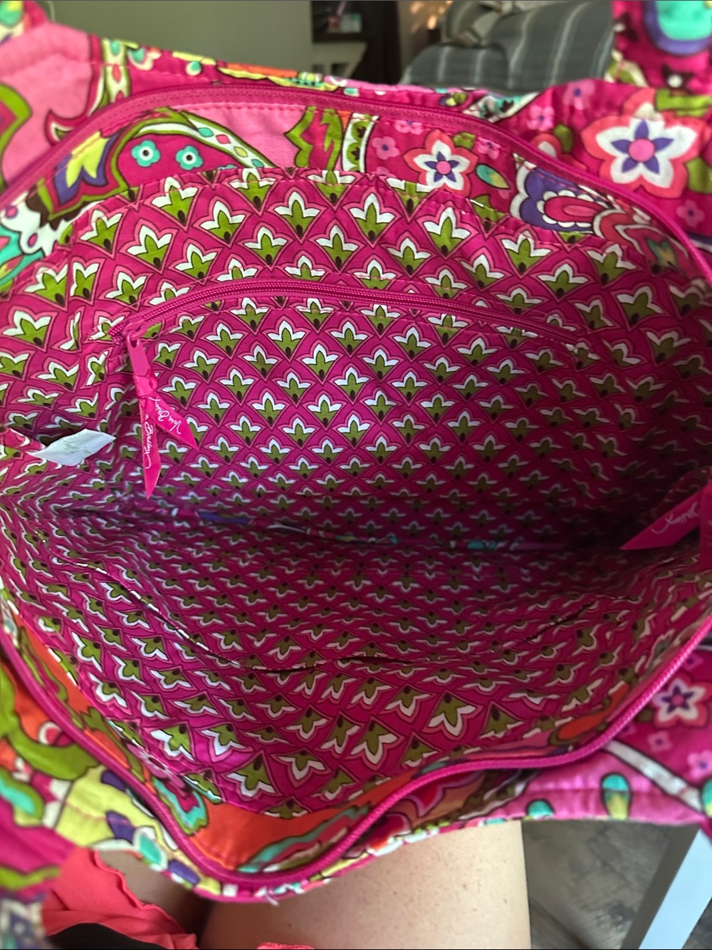 Pleated tote pink swirls - Picture 2 of 4